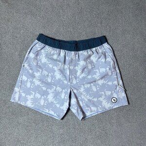 Vuori Cape Performance Short Palm Trees Swim Trunks 6" Beach Men's Medium